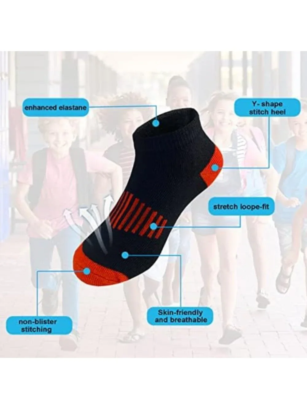 24 Pairs Ankle Athletic Socks - Cotton, Half Cushioned, Low Cut, Comfortable Fit